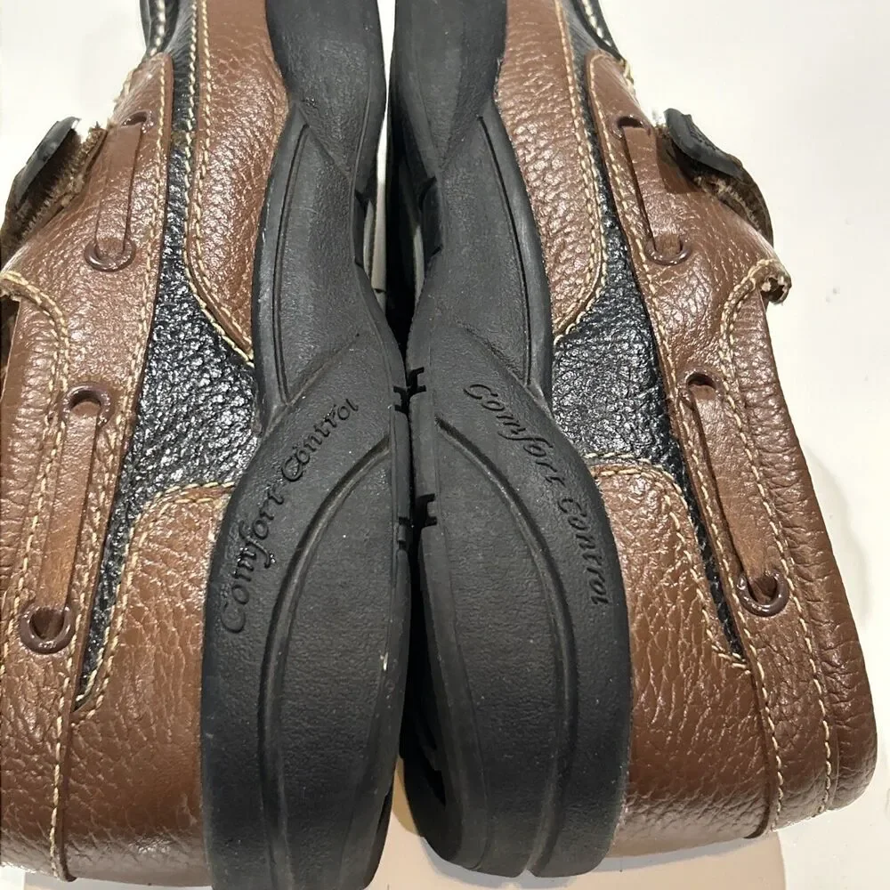 Dr Comfort Shoes 9 Wide Mike Casual Loafer Brown & Black Leather Diabetic Ortho